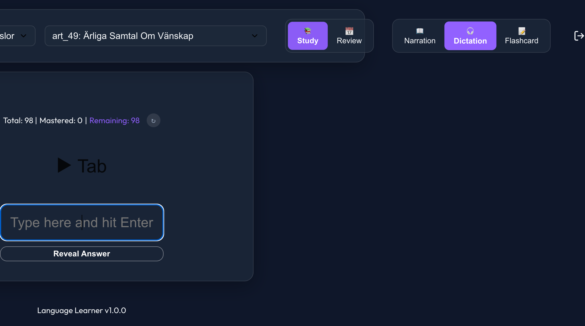 Dictation Interface